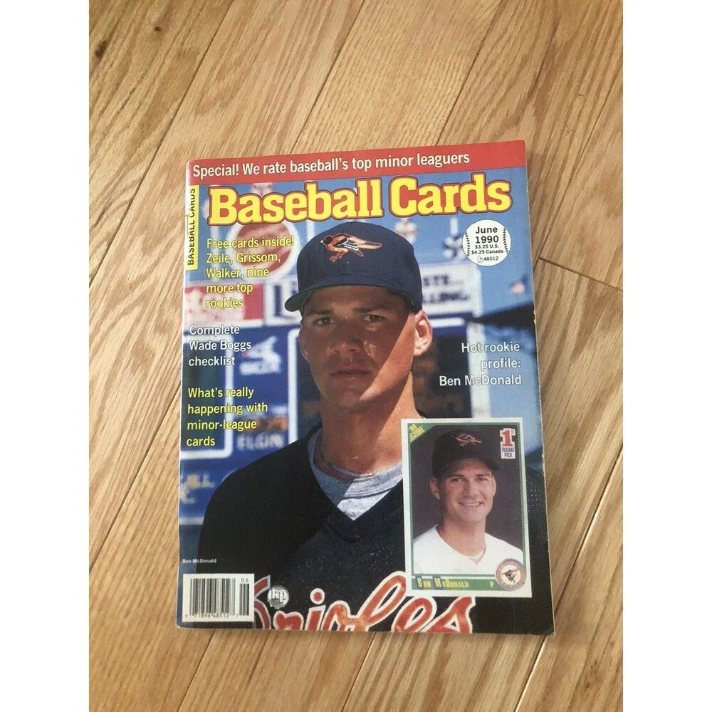 Vintage 1990 BASEBALL CARDS MAGAZINE Ben McDONALD Cover Baltimore Orioles MLB